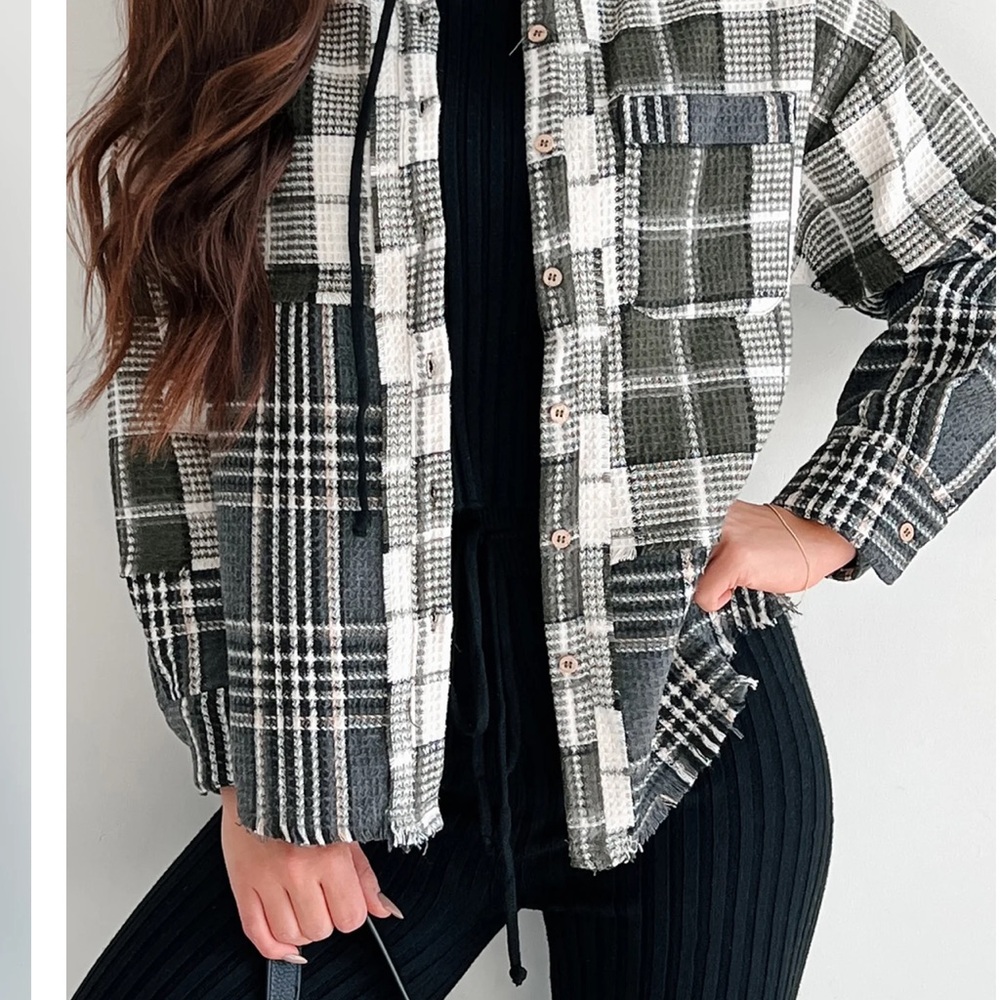 Plaid Button-Up shacket